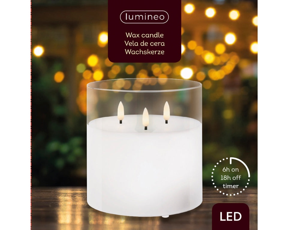 Lumineo 3 LED Indoor Wick Candle