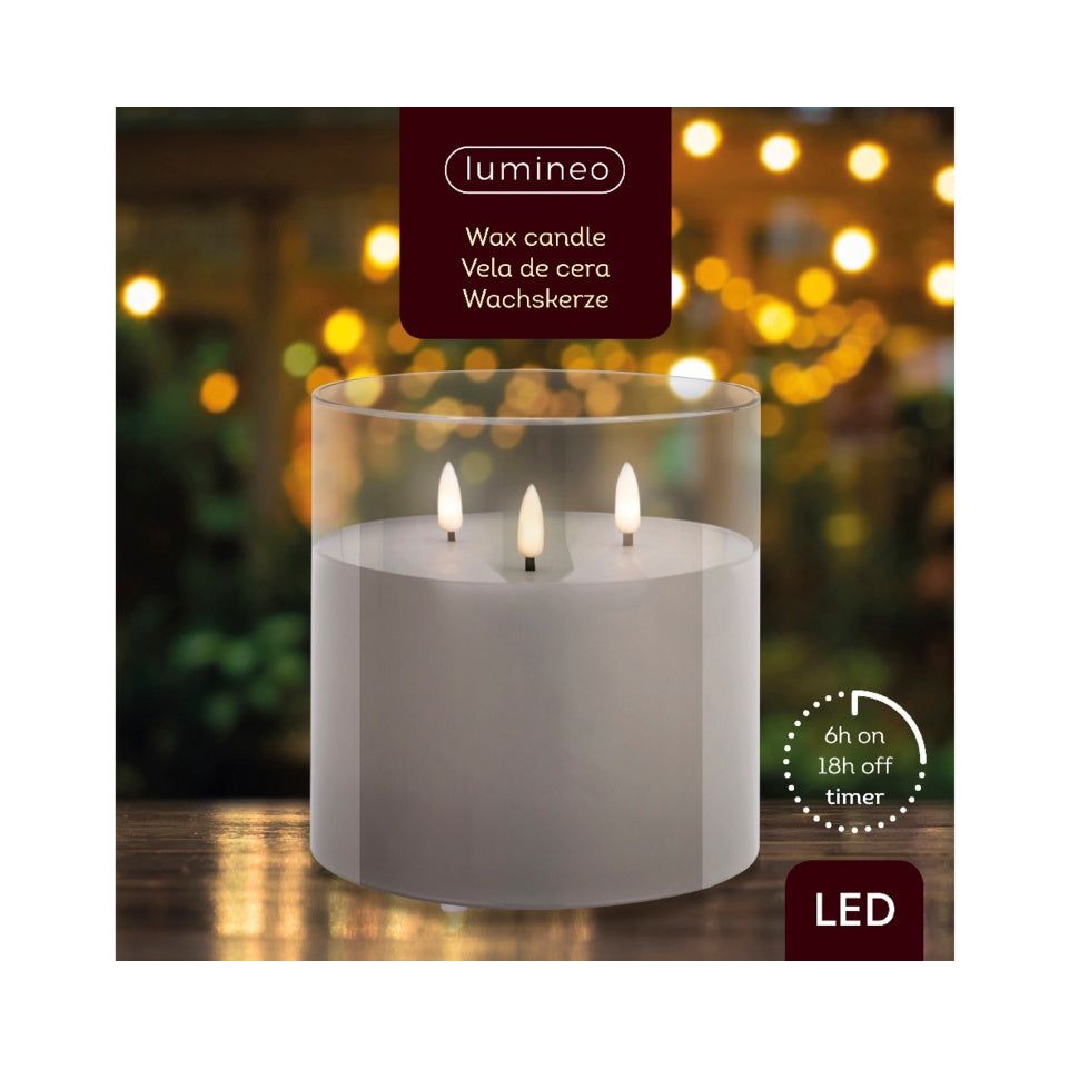 Lumineo 3 LED Indoor Wick Candle