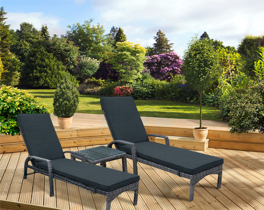 Pagoda Tuscany Sunlounger x 2 & Side Table