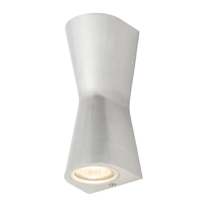 Zinc Skye Double Cone Wall Light Aluminium