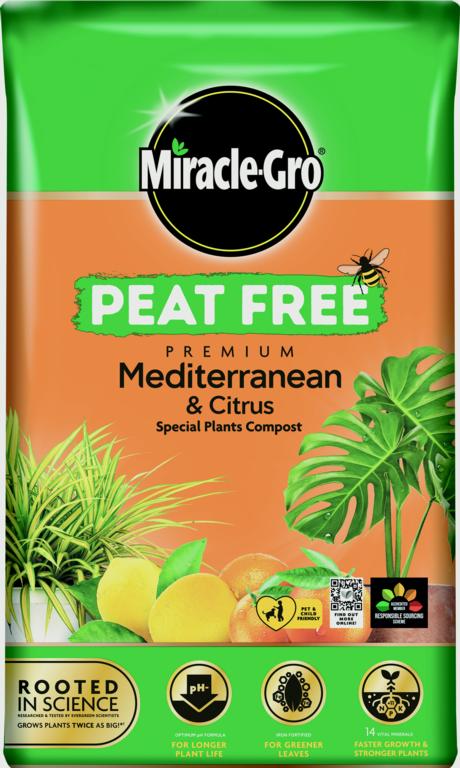 Miracle-Gro® Compost sin turba mediterránea y cítrica 6L