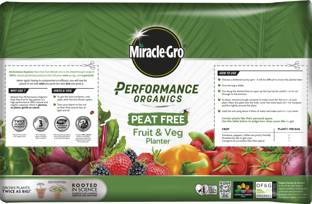 Jardinera de frutas y verduras orgánicas Miracle-Gro® Performance