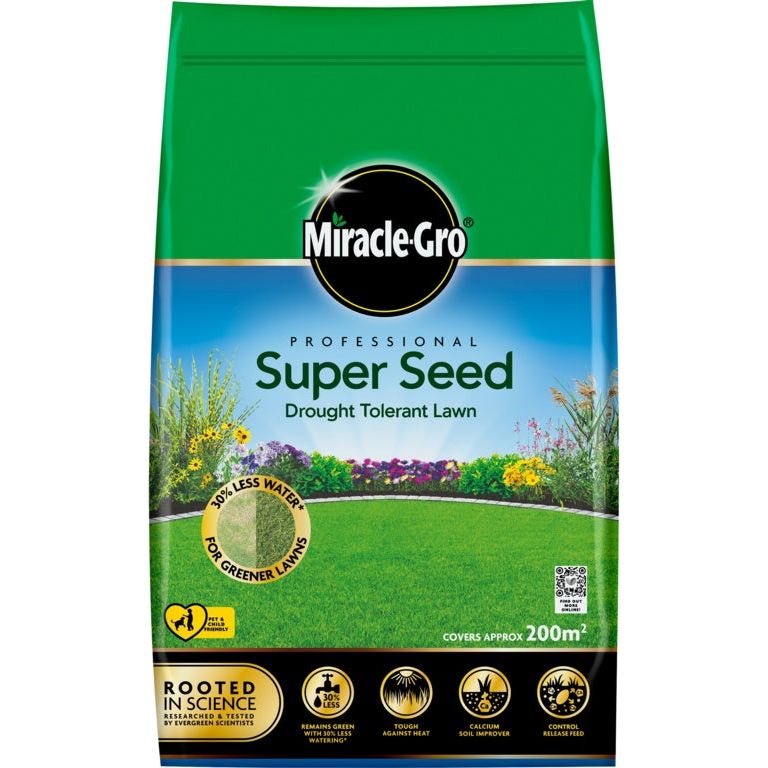 Césped profesional tolerante a la sequía con súper semillas Miracle-Gro®