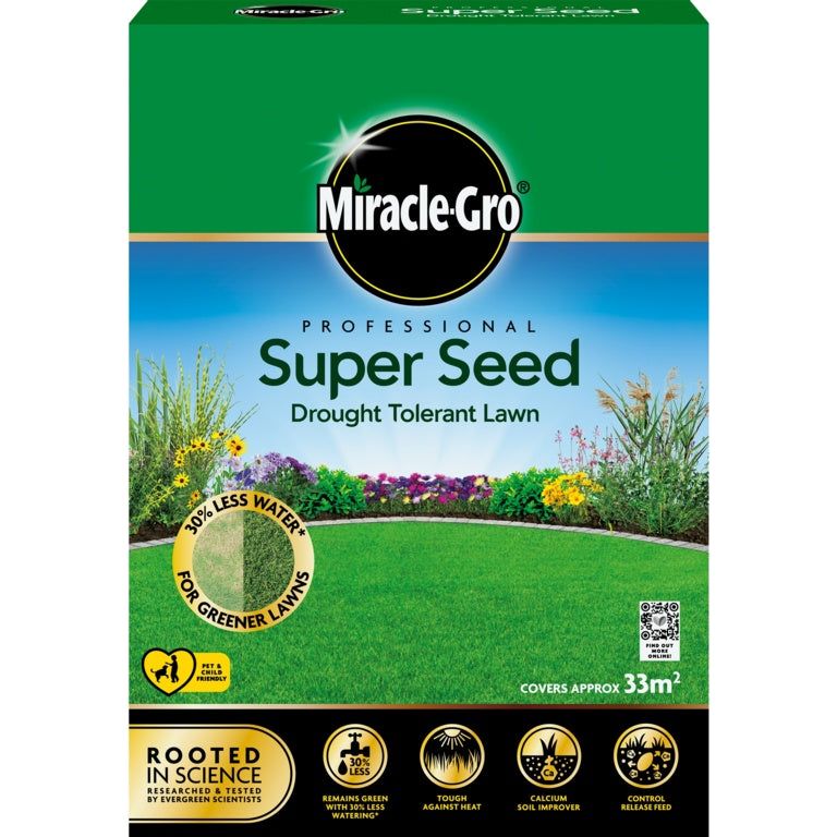 Césped profesional tolerante a la sequía con súper semillas Miracle-Gro®