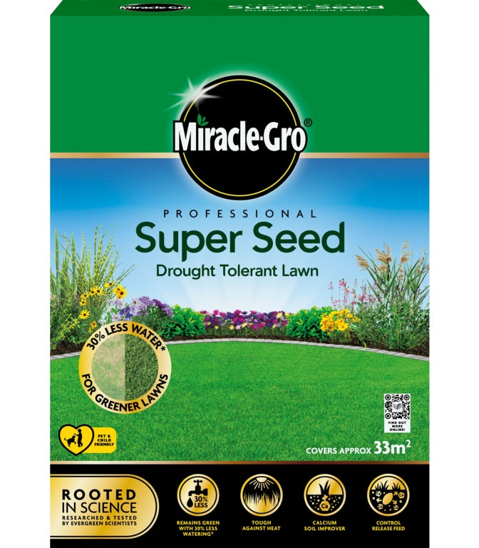 Césped profesional tolerante a la sequía con súper semillas Miracle-Gro®