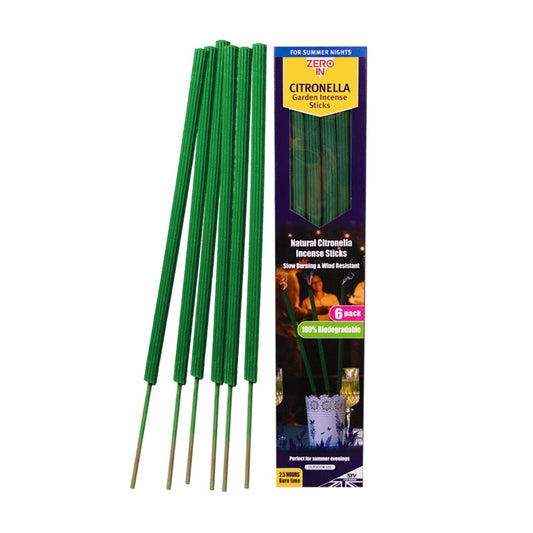 Zero In Citronella Garden Incense Sticks 6 Pack