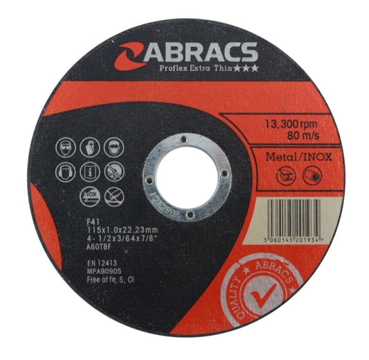 Abracs Proflex Extra Thin Cutting Disc 115mm x 1.0mm x 22.23mm
