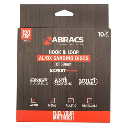 Abracs Hook & Loop Disc Pack 10 150mm