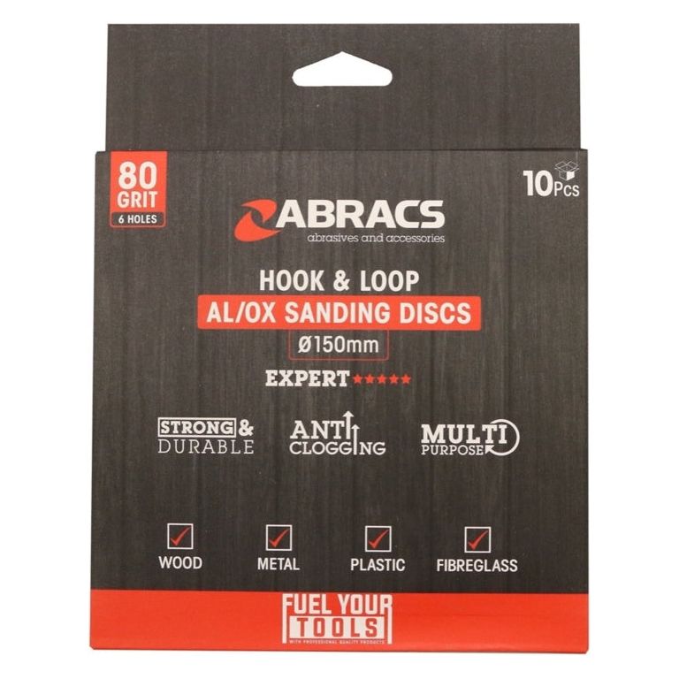 Abracs Paquete de discos de gancho y bucle, grano 125 x 120, 10