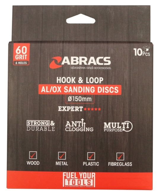 Abracs Hook & Loop Disc Pack 10 150mm x 60g