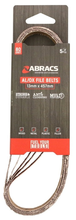 Abracs AL/OX File Belts 13mm x 457mm Pack 5