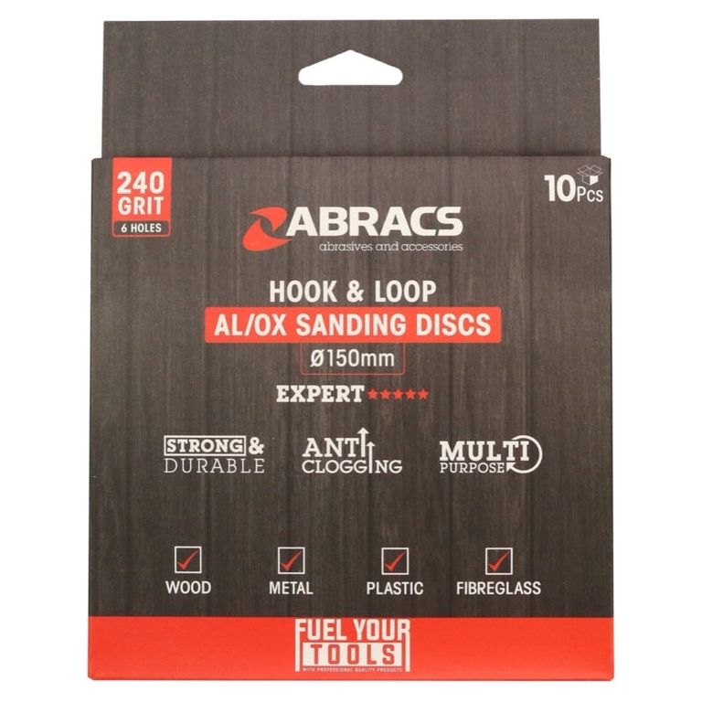 Abracs Paquete de discos de gancho y bucle, grano 125 x 120, 10