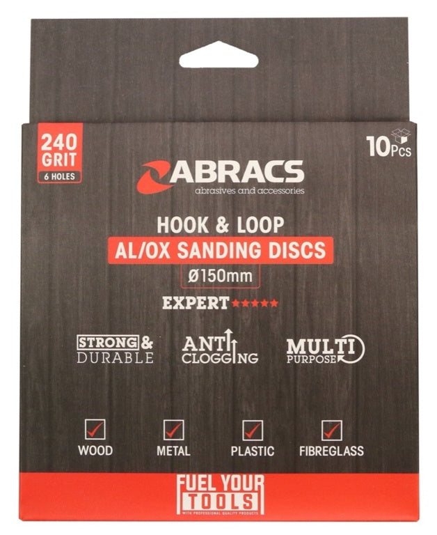 Abracs Hook & Loop Disc Pack 10 150mm