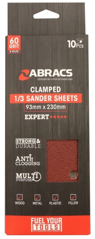 Abracs Orbital Clamped Sander Sheets (8 Holes)|