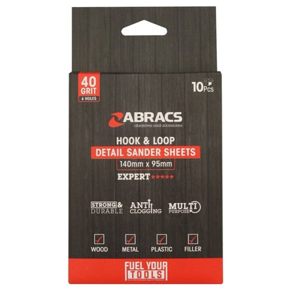 Abracs Detail Sanding Sheets 95mm x 140mm