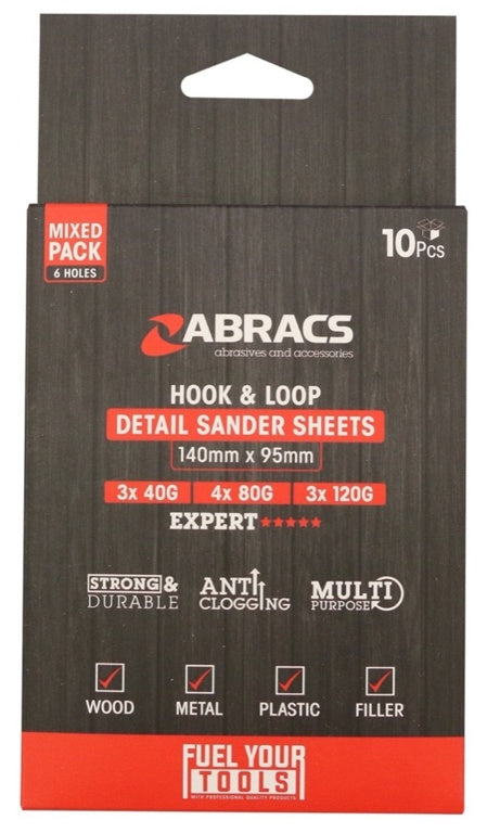 Abracs Hojas De Lija Detail Mix 95 x 145 Pack 10