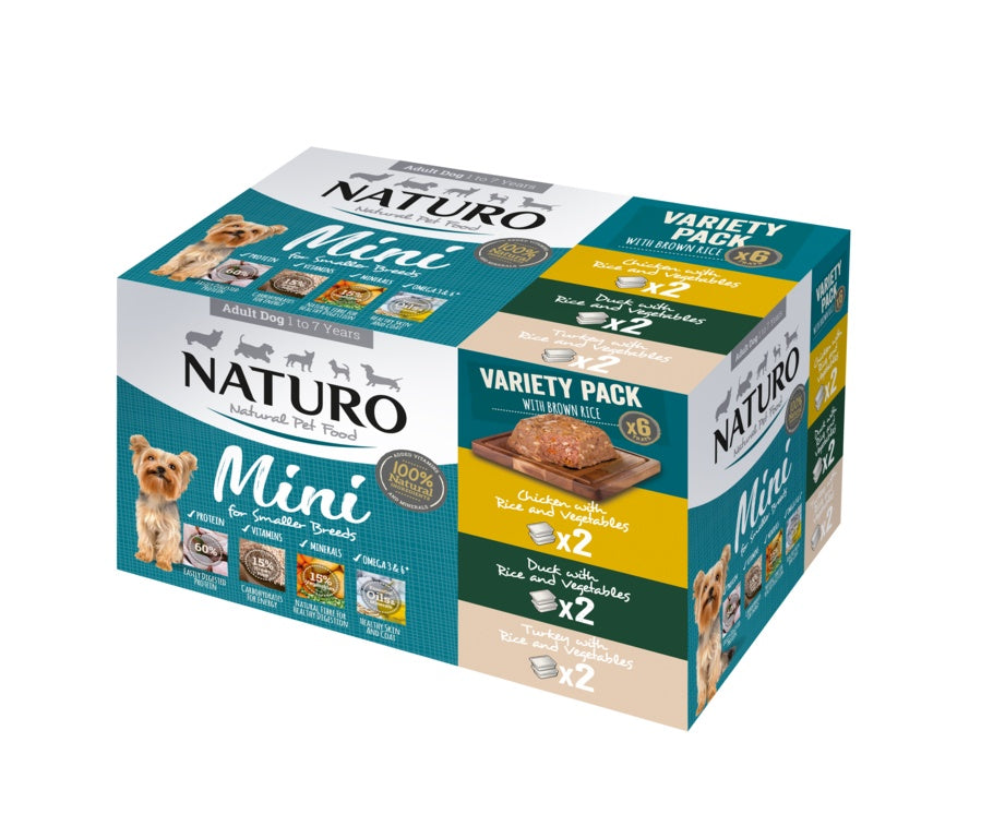 Naturo Dog Mini Variety Pack With Brown Rice 150g