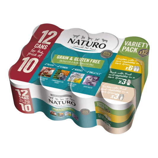 Naturo Dog Adult Variety Grain Free Can 390g