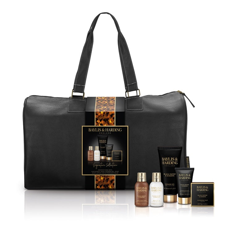 Baylis &amp; Harding Bolso de fin de semana para hombre con pimienta negra y ginseng