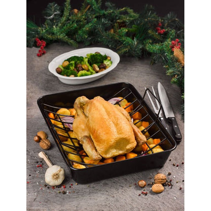 Tala Performance XL Non Stick Eclipse Roaster With Rack & Yorkshire Pudding Tin