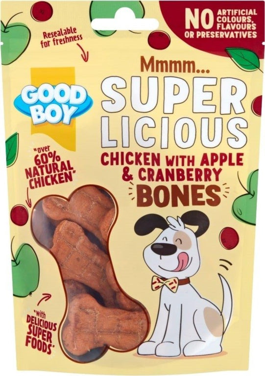 Superliciosos huesos de pollo con manzana y arándano