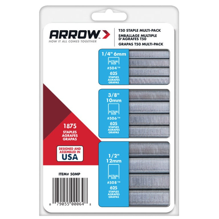 Arrow T50 Agrafes Multipack 6/10/12 mm