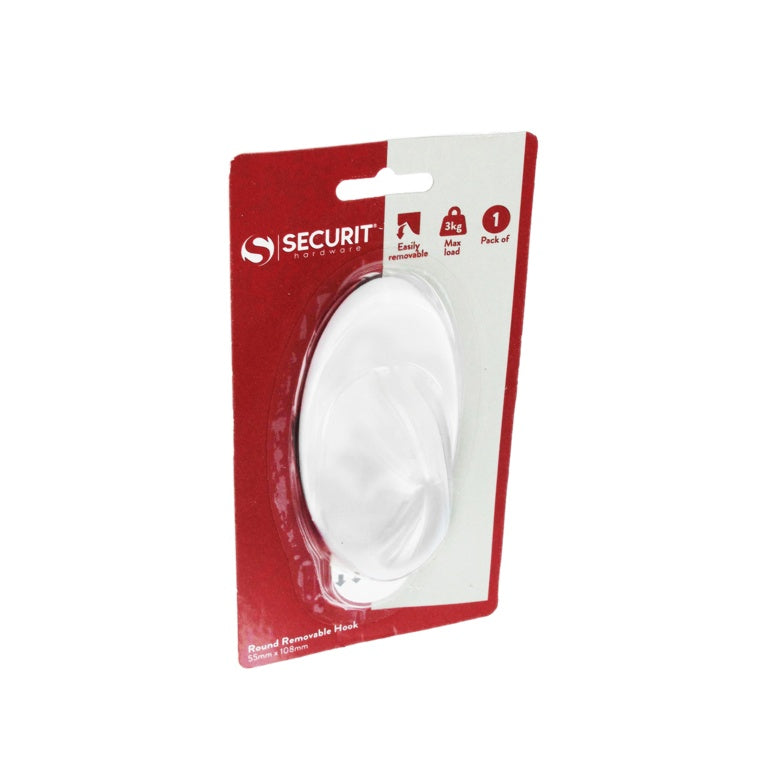 Securit Removable Oval Hook White 55 x 110mm