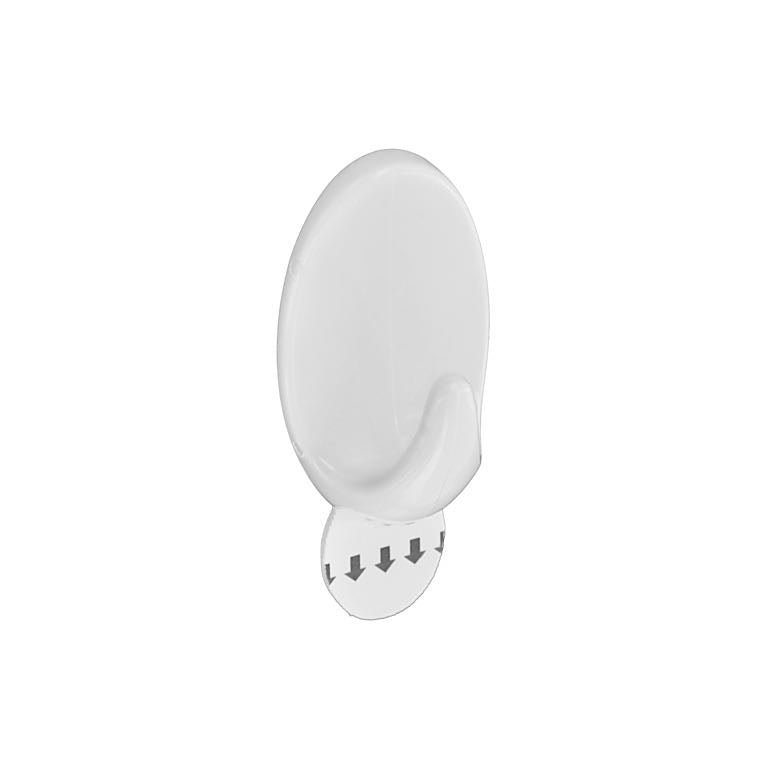 Securit Removable Oval Hook White 70 x 40mm Pack 2
