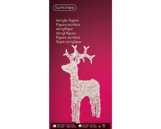 Lumineo 80 LED Reindeer 90cm Warm White