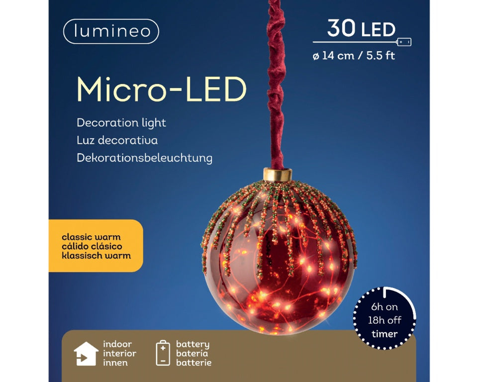 Kaemingk 14cm Micro Led Ball