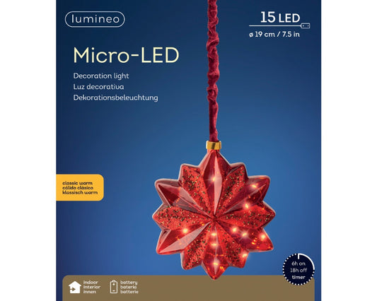 Lumineo Micro LED Star Christmas Red