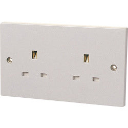 Securlec 2 Gang Unswitched Socket