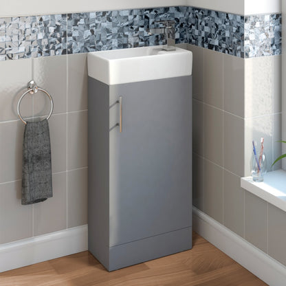 SP Rydal Floor Standing Mini Cabinet & Basin Grey 410mm