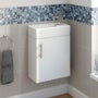 SP Rydal Wall Hung Mini Cabinet & Basin White 410mm