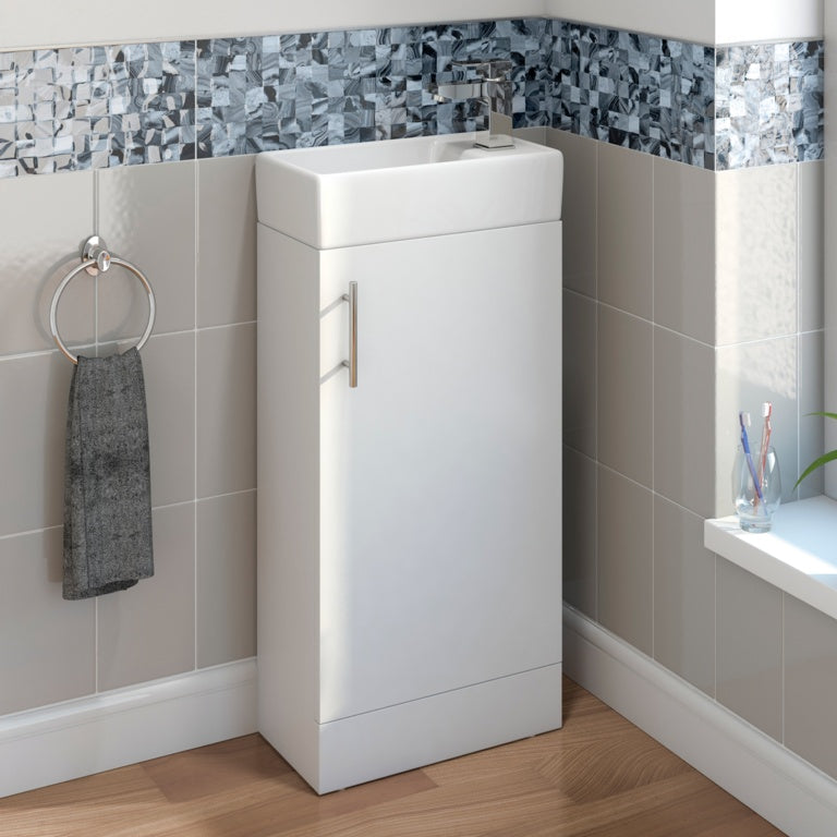 SP Rydal Floor Standing Mini Cabinet & Basin White