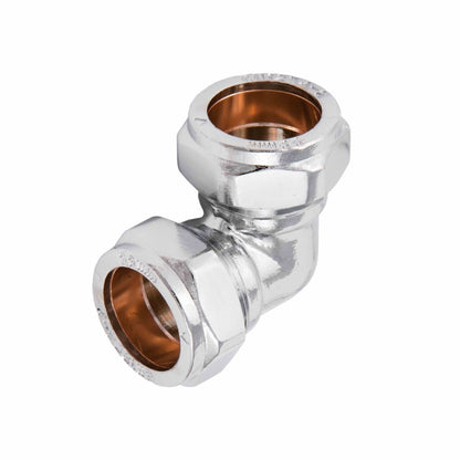 Securplumb Comp Chrome Elbow 15mm