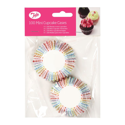 Tala Rainbow Dotty Mini Cupcake Cases Pack 100