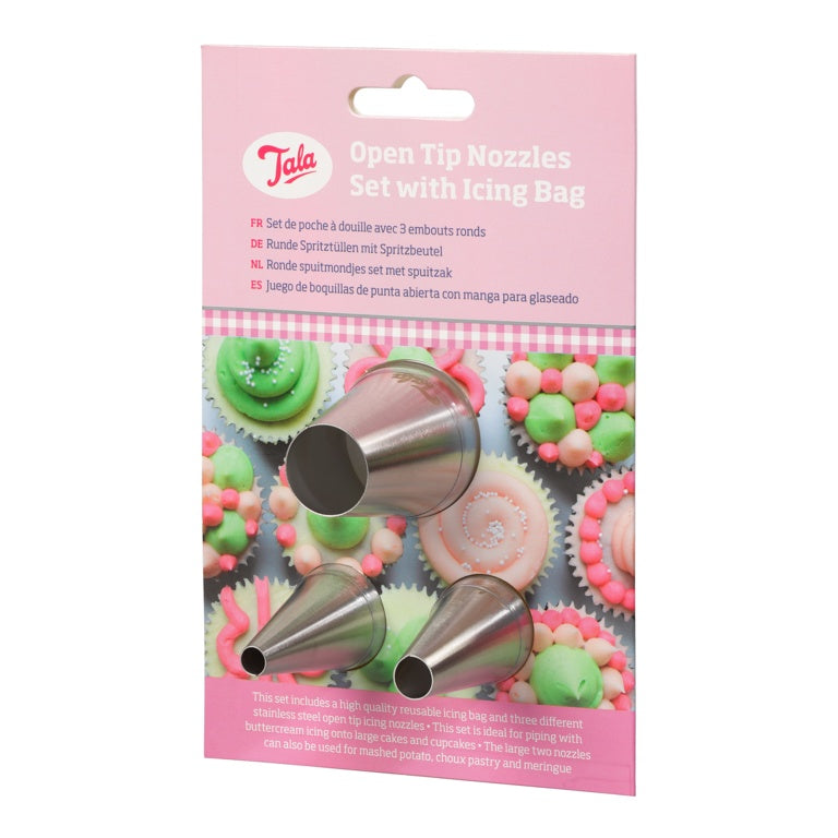 Tala 3 Open Tip Nozzles With Icing Bags