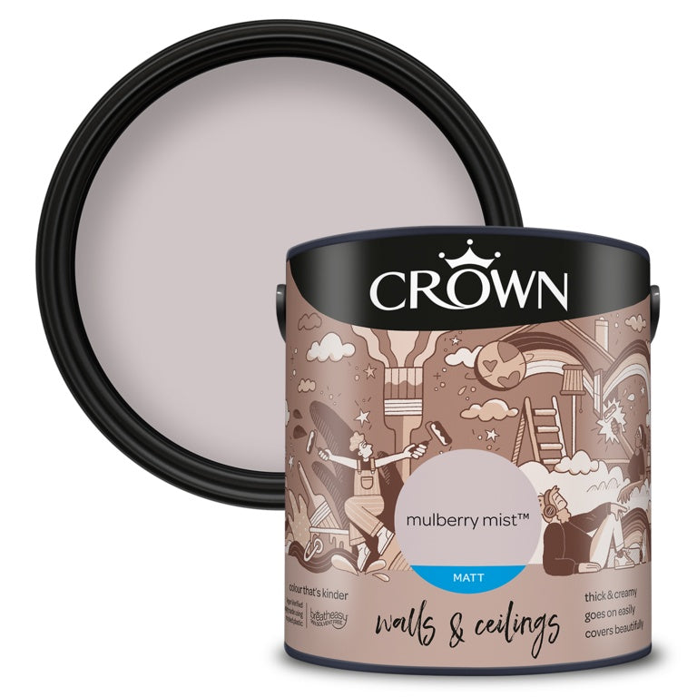 Crown Walls &amp; Techos Matt 2,5L Mulberry Mist