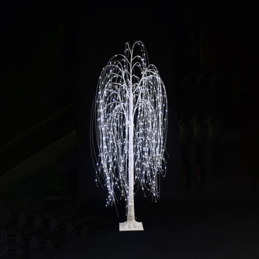 Premier 400 LED White Glitter Willow Tree