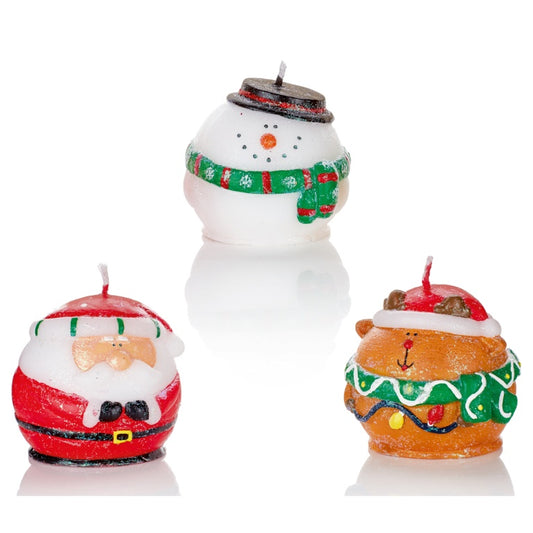 Premier Ball Candles In Santa Snowman Reindeer