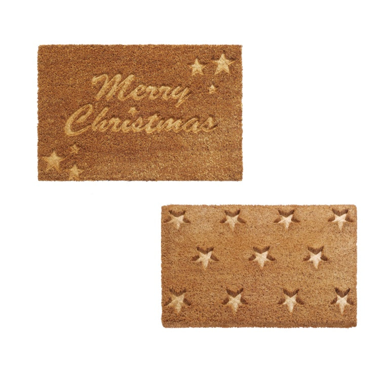 Premier Relief Door Mat Stars Merry Christmas