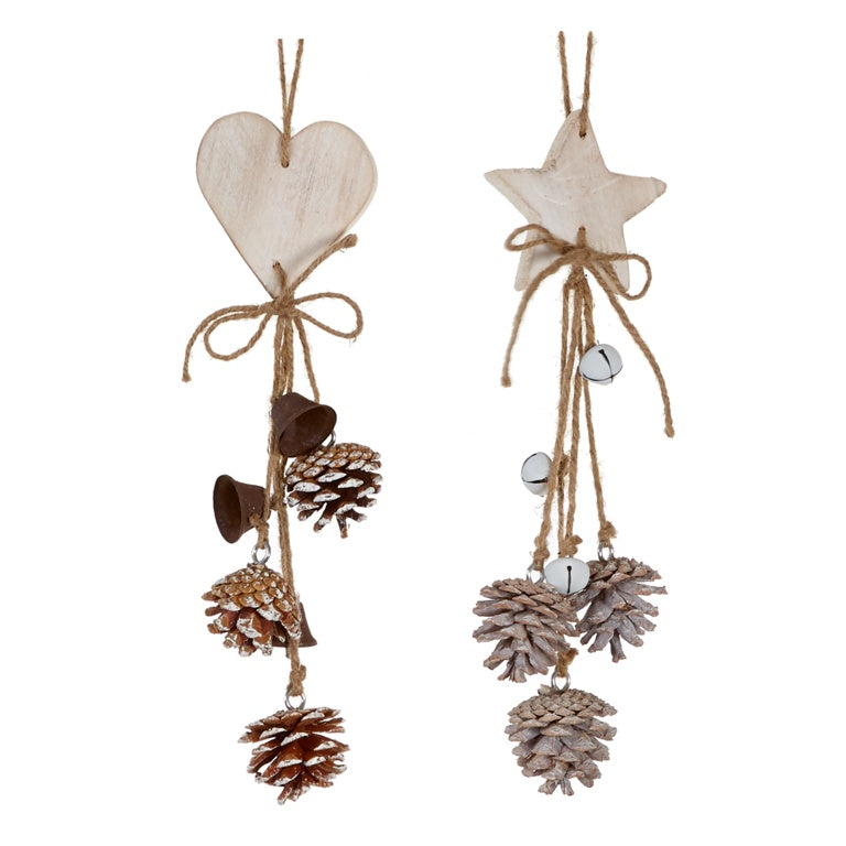 Premier Pine Cone Tassel White Washed Wood