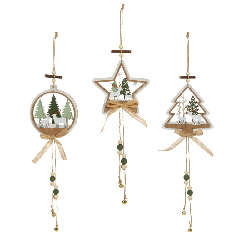 Premier Tree Star Roundel Scene Bell Tassel