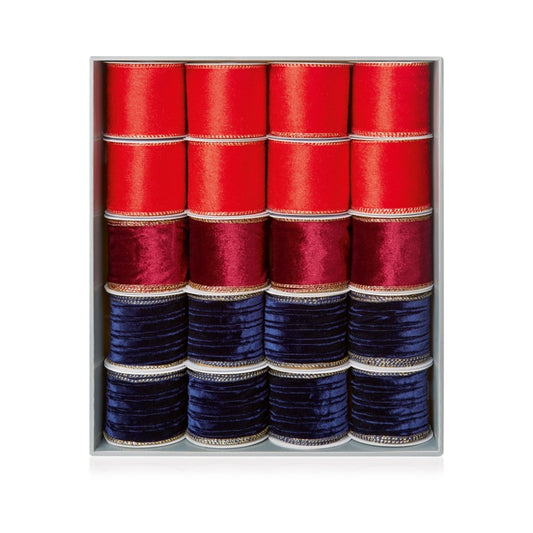 Premier Velvet Ribbon Navy, Red & Burgundy