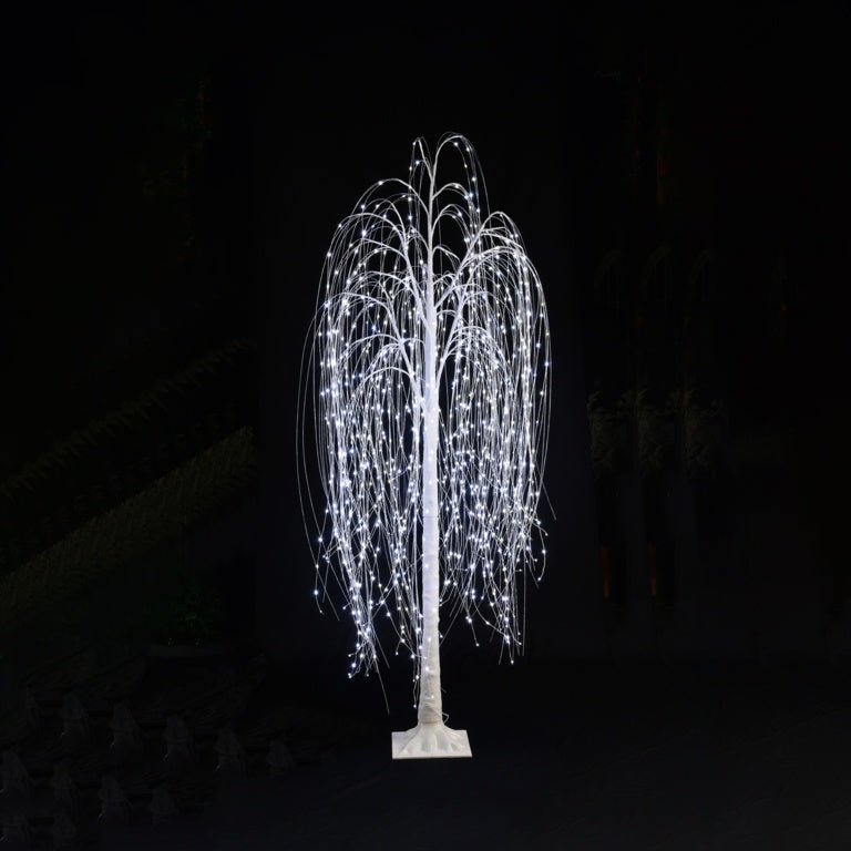 Premier 864 LED White Glitter Willow Tree