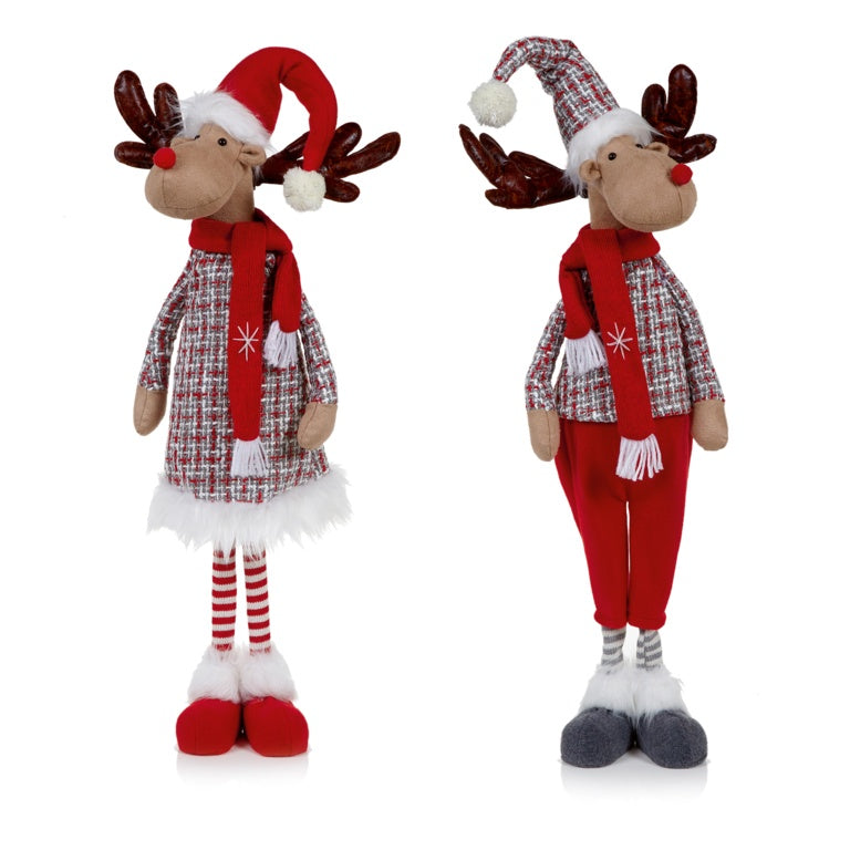 Premier Red & Grey Standing Deer 2 Assorted