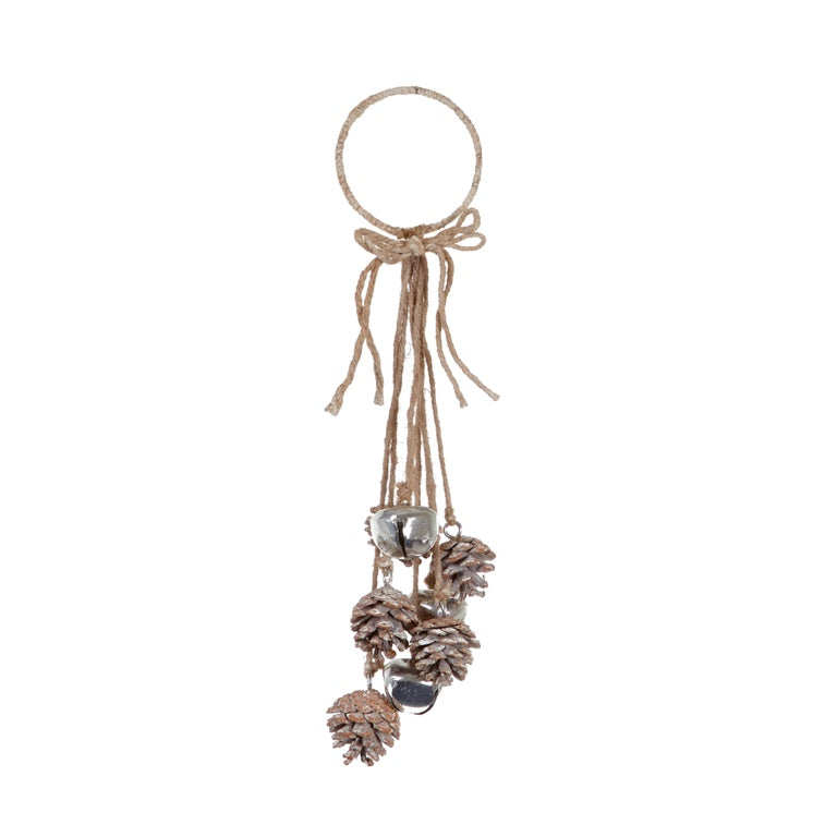 Premier Pine Cone Silver Bell Hanger Bow