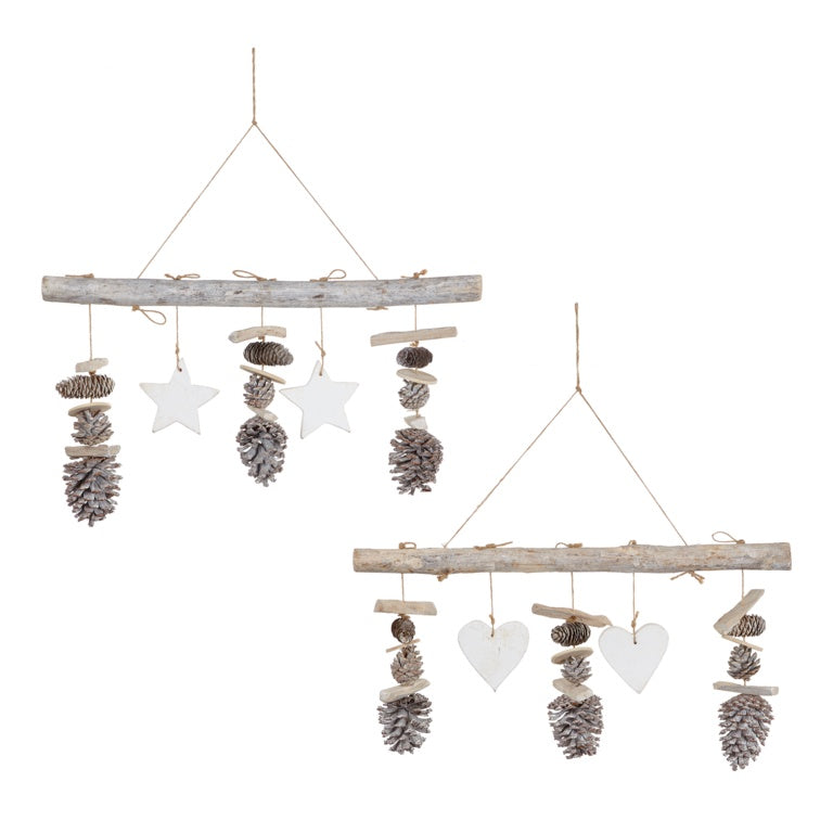 Premier Pine Cone Heart-Star Wall Decoration