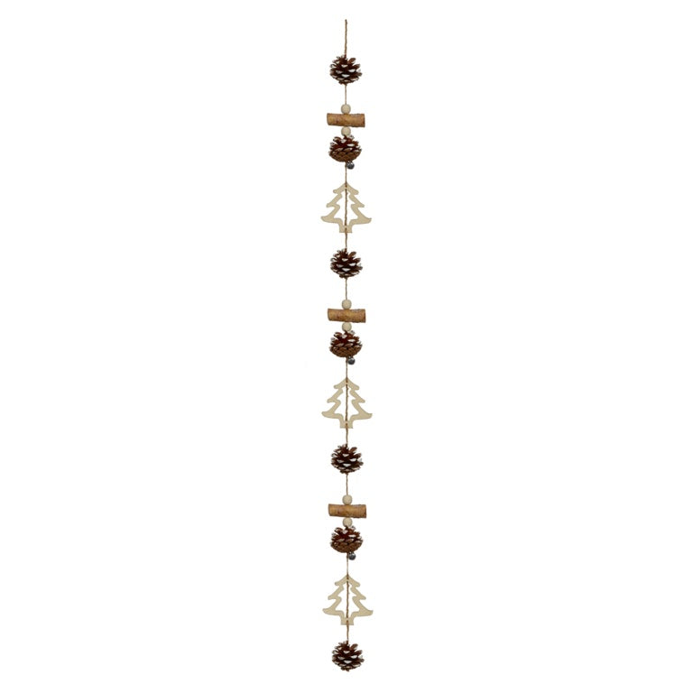 Premier Pine Cone Wood Garland Tree Reindeer